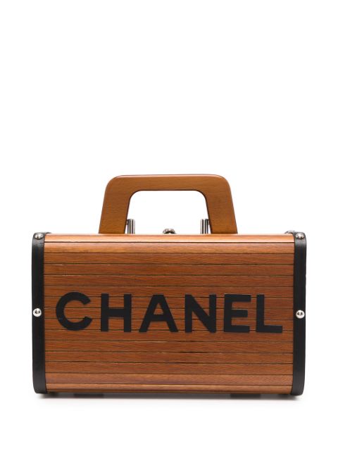 HOT SALE CHANEL 1995 logo wooden bag Women