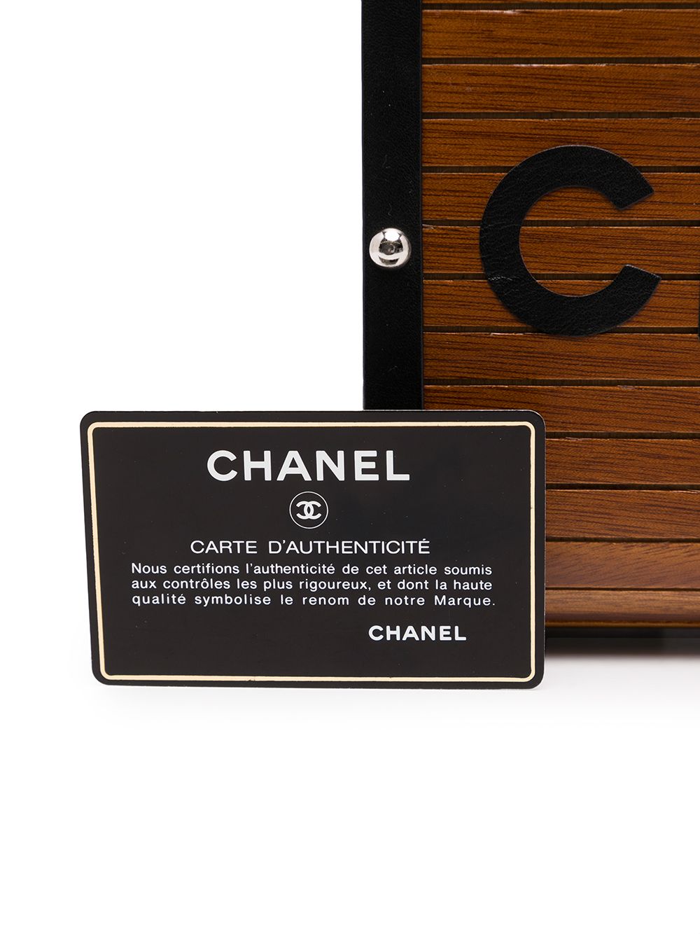 CHANEL 1995 logo wooden bag Women