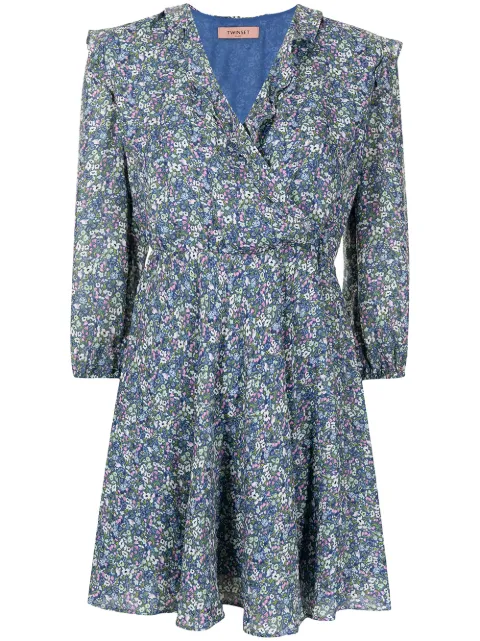 TWINSET floral-print ruffled mini dress