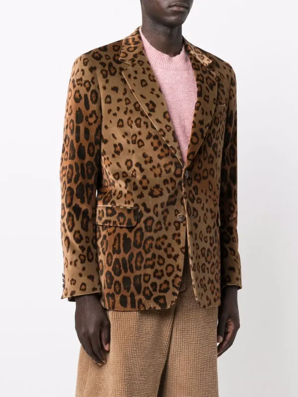 leopard velvet blazer