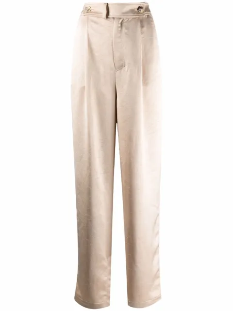 AERON Odile straight-leg satin trousers