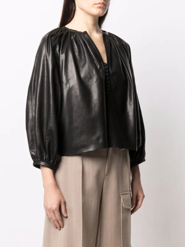 quarter sleeve leather jacket