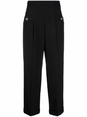 Pantalón clásico de talle alto Negro, Pantalones Sandro Mujer