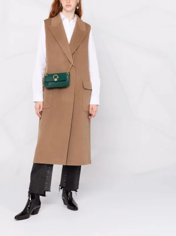 sleeveless wool coat