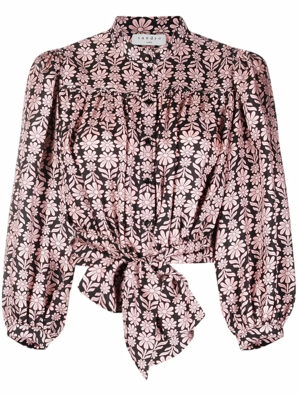 Sandro Womens Noir / Gris Floral-print 