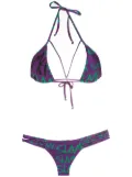 Amir Slama logo print bikini set - Purple