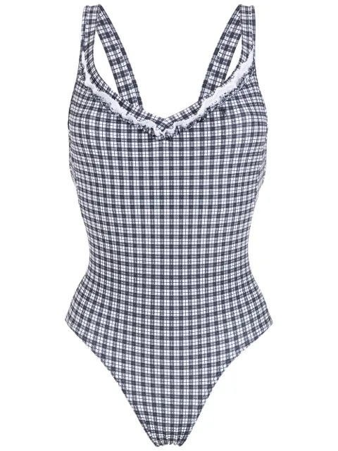 Amir Slama check print swimsuit