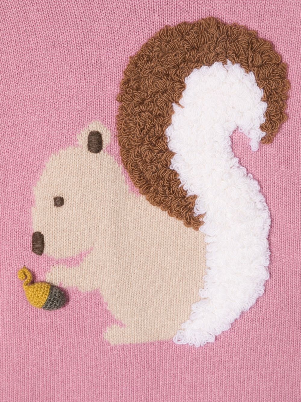 Shop Il Gufo Embroidered Squirrel Knitted Jumper In Pink