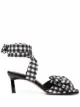 Image 1 of GANNI bow-detail seersucker sandals