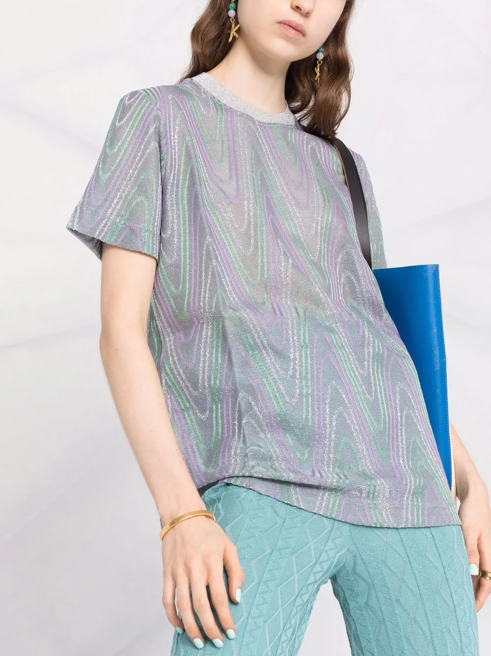 фото M missoni футболка с узором шеврон