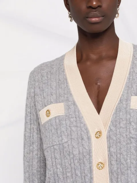 Shop SANDRO Jane cable-knit cardigan 