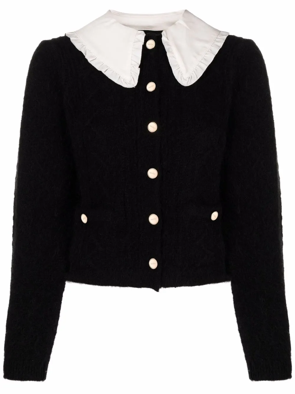 

SANDRO knitted button-fastening cardigan - Black