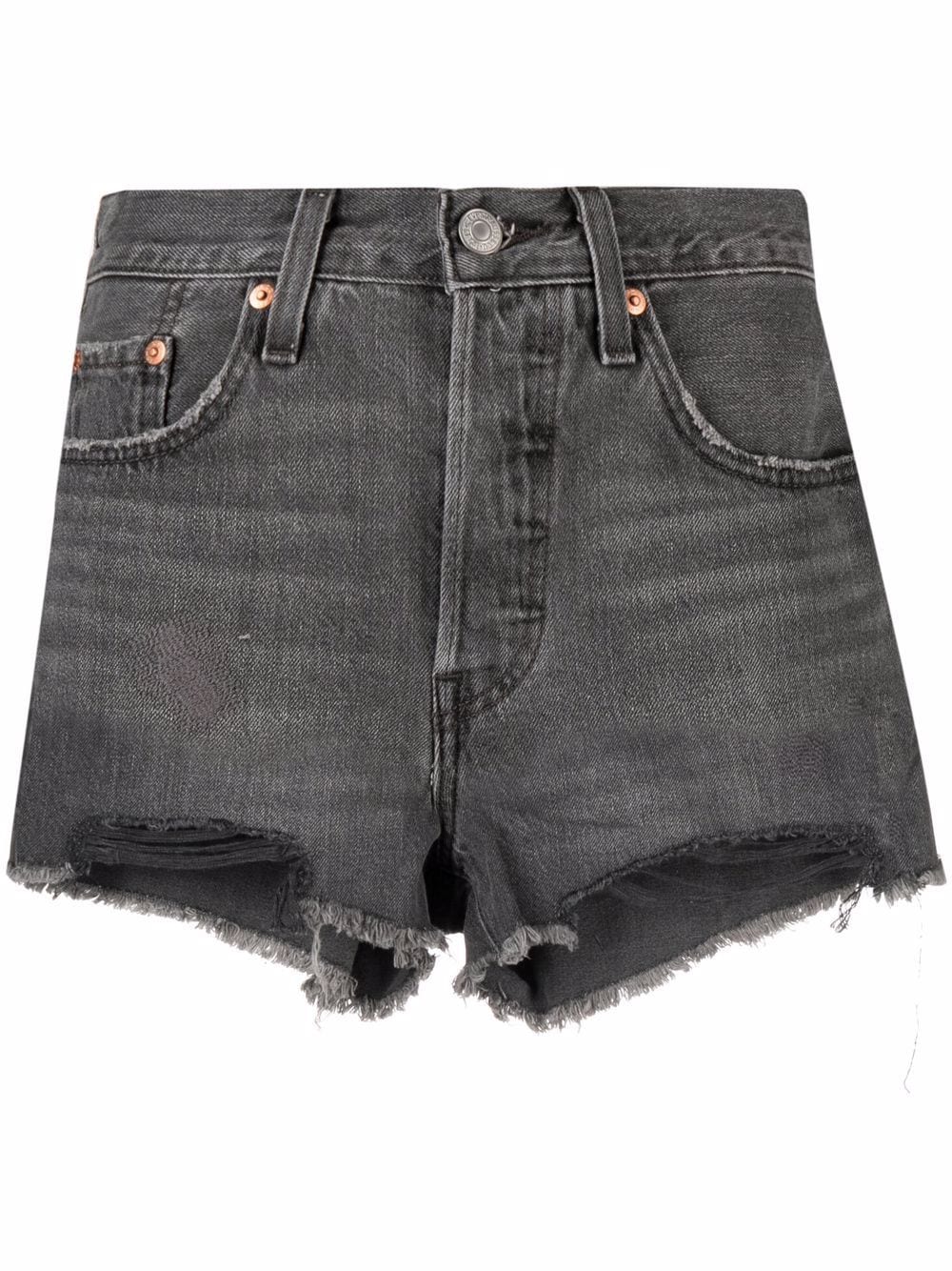 фото Levi's джинсовые шорты с необработанными краями