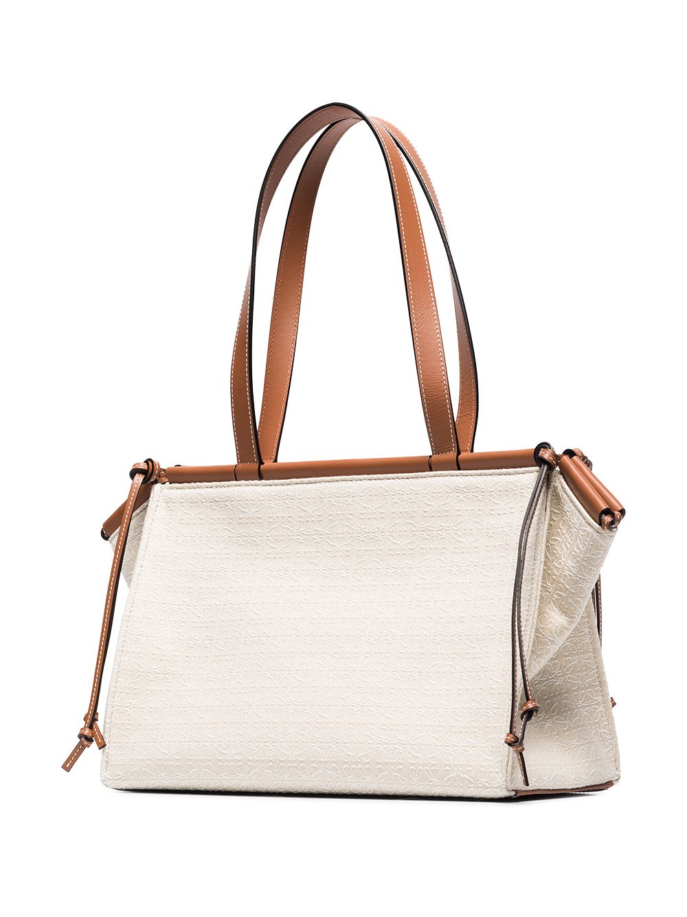 Loewe Cushion Small Canvas Tote Bag in Natural