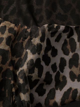 puff-sleeves leopard-print dress展示图