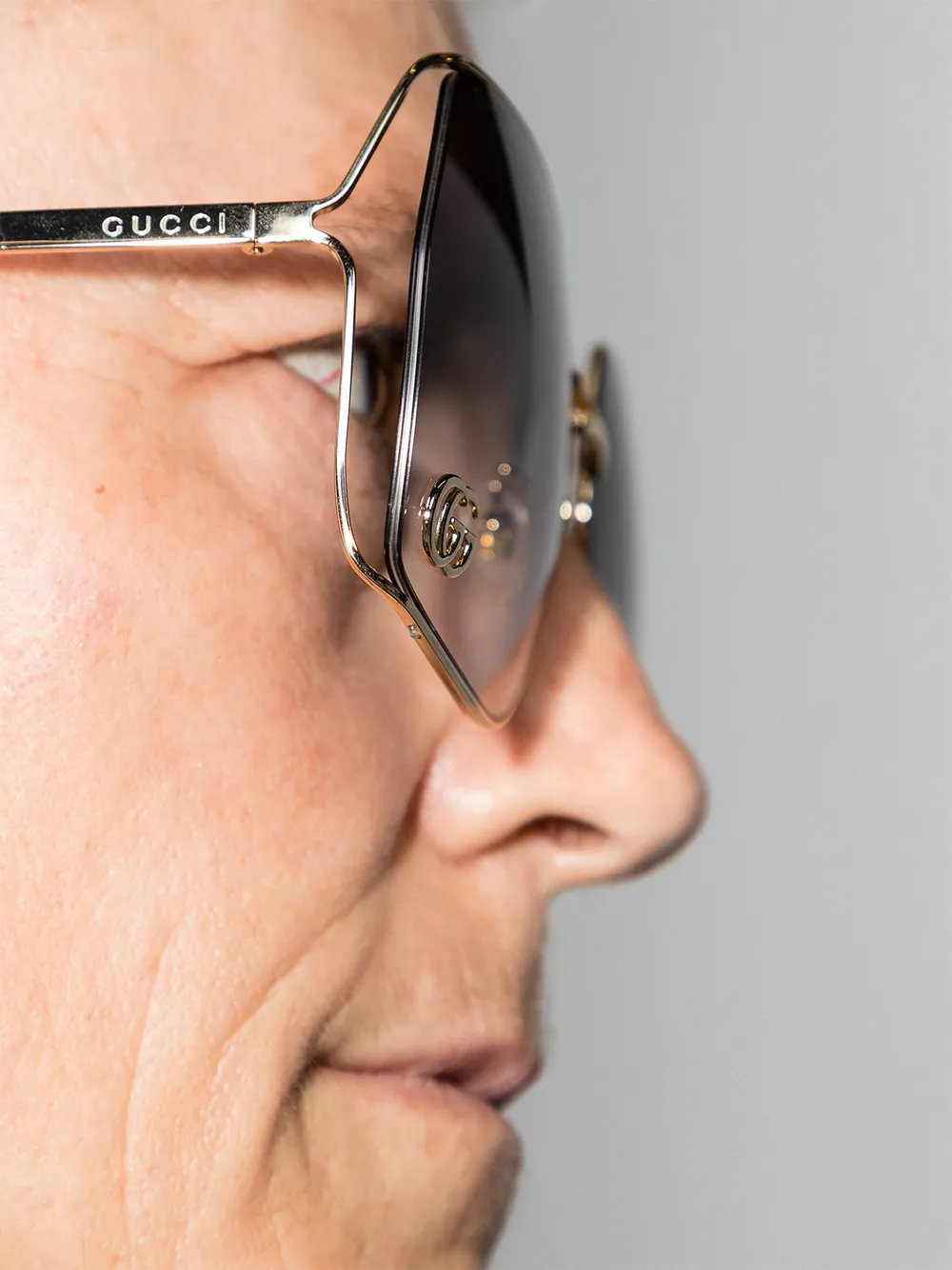 фото Gucci eyewear солнцезащитные очки в шестиугольной оправе