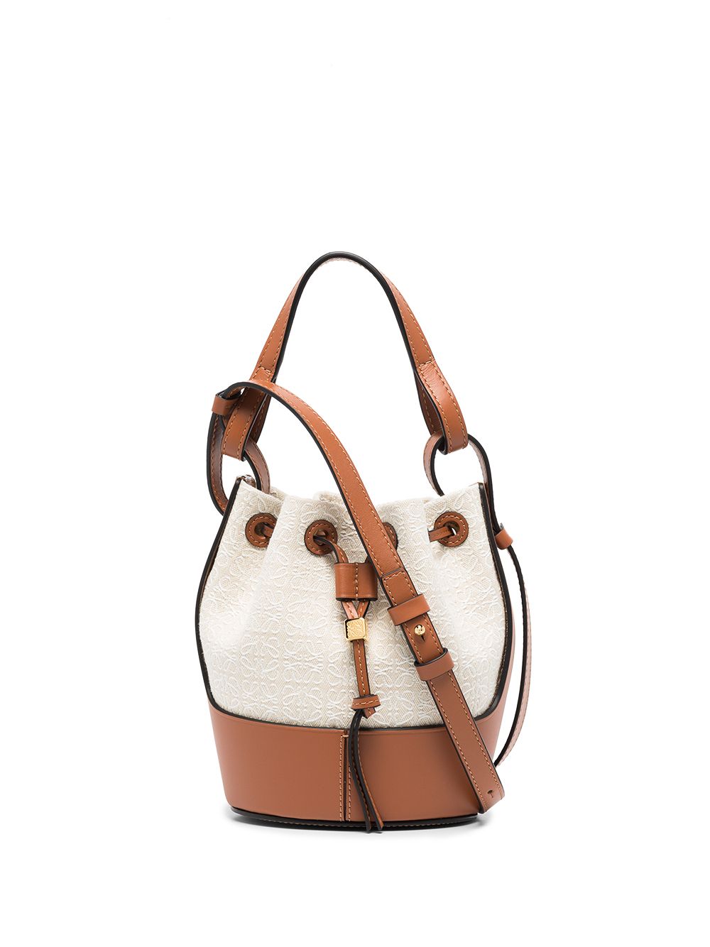 Balloon Mini Leather-trimmed Cotton-canvas Bucket Bag