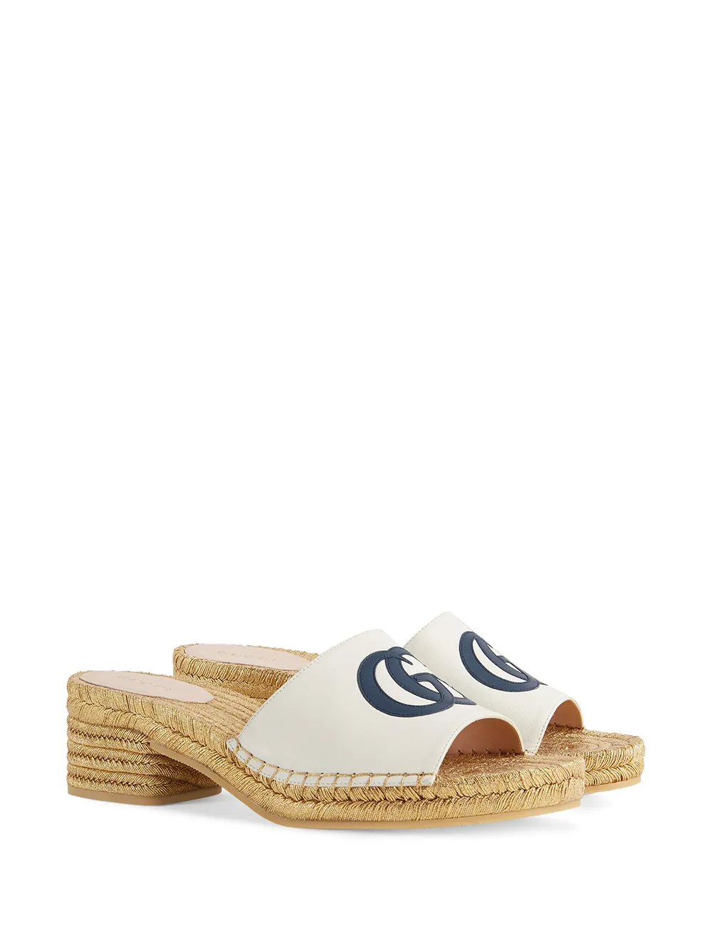 Gucci Double G Espadrille Slide Sandals Farfetch