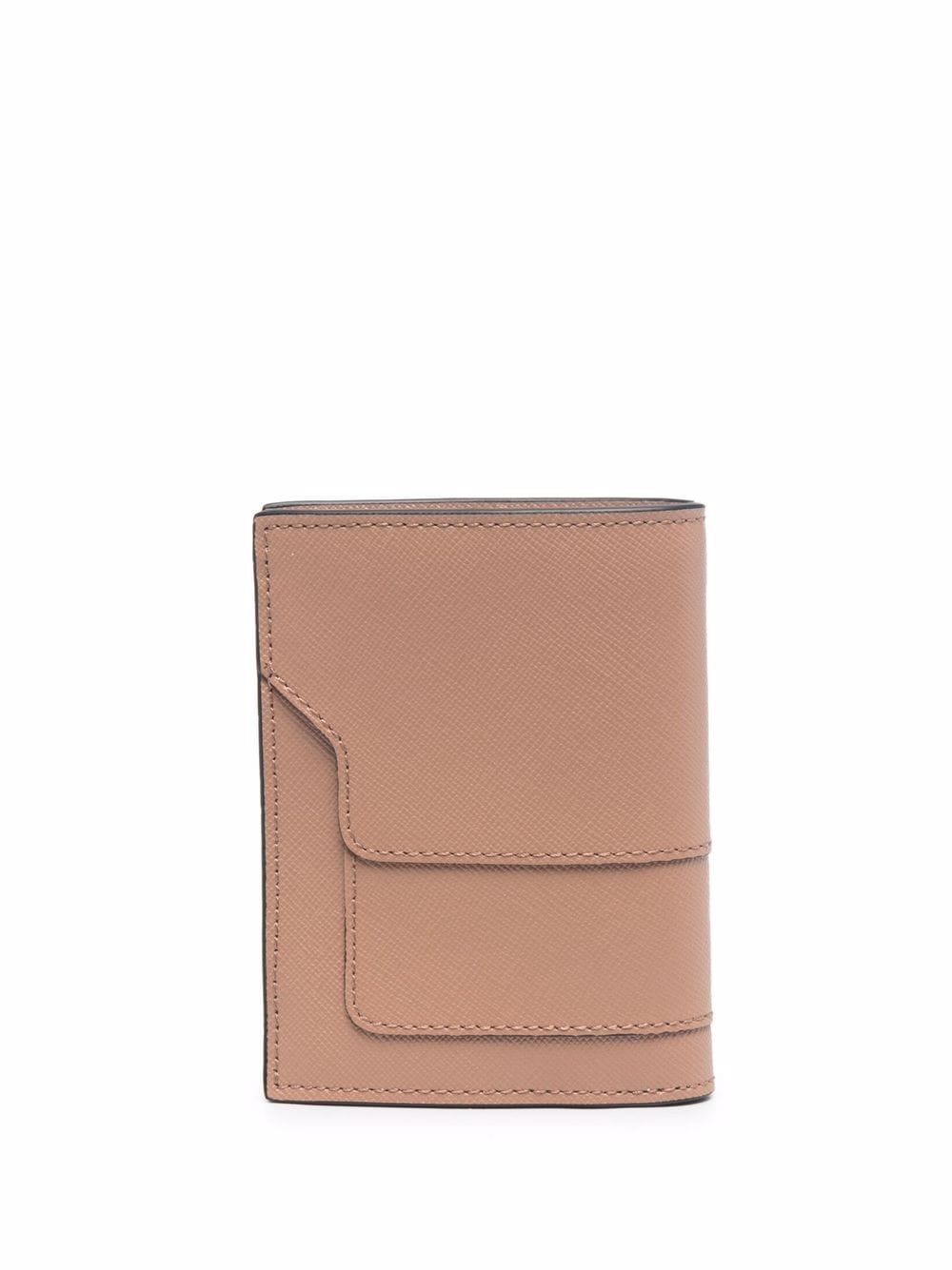 Shop Marni Saffiano Leather Bi-fold Wallet In Braun