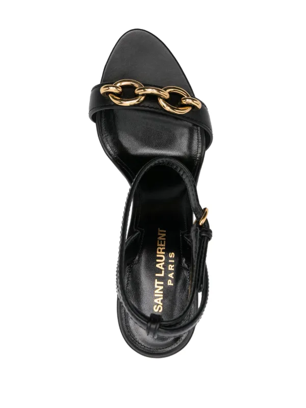Saint Laurent 95mm Le Maillon Sandals | Black | FARFETCH
