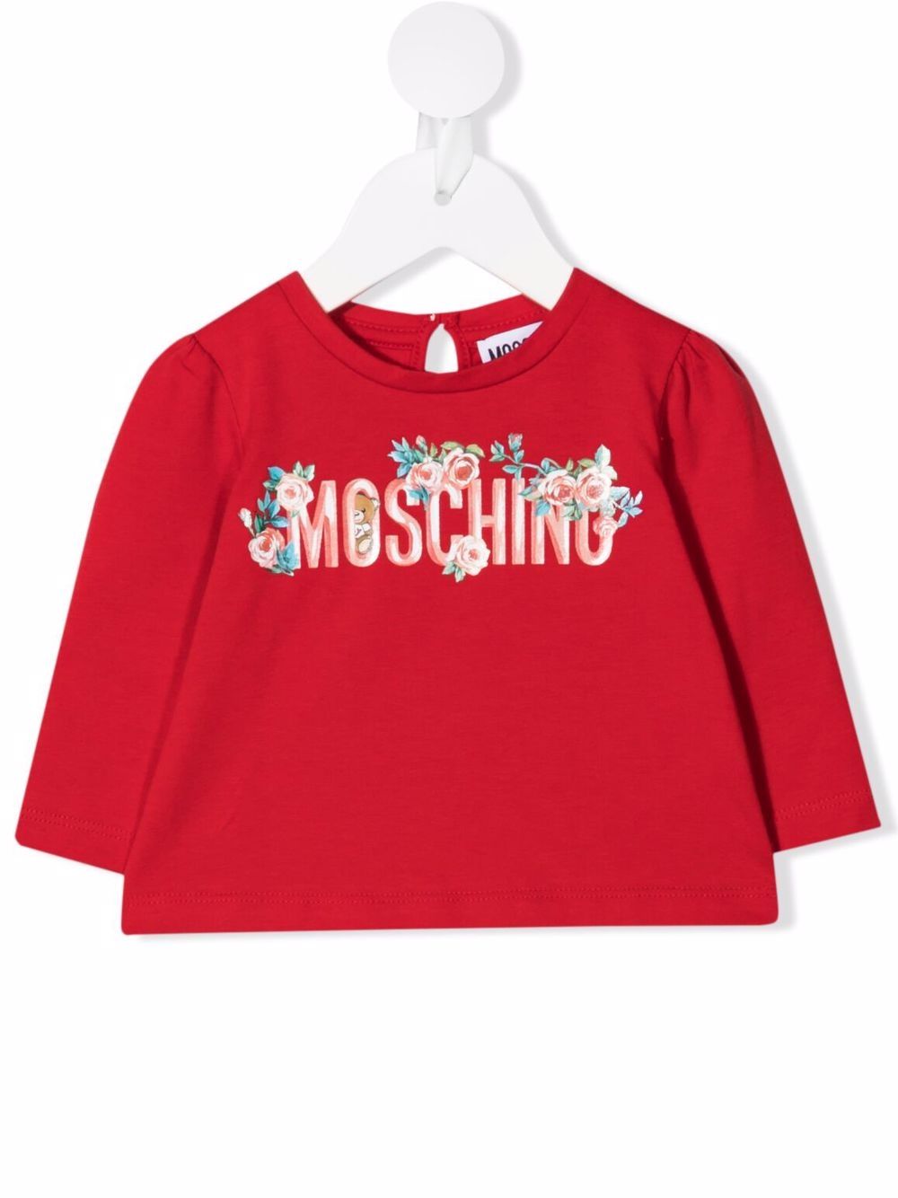 фото Moschino kids топ с длинными рукавами и цветочным принтом