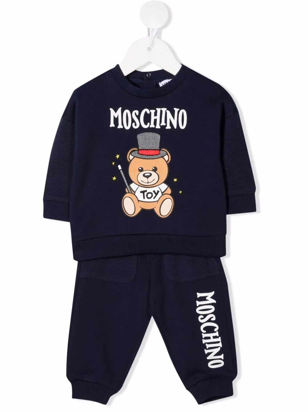 

Moschino Kids traje deportivo con logo estampado - Azul