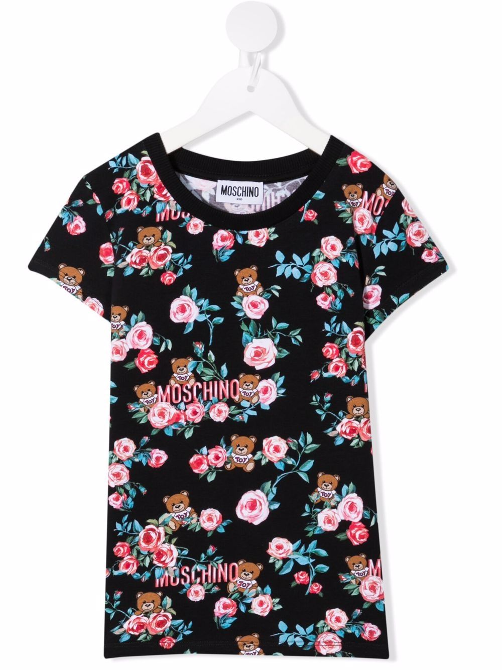 фото Moschino kids футболка с цветочным принтом