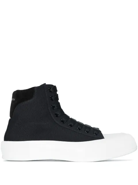 Alexander McQueen baskets montantes Deck Plimsoll à logo imprimé