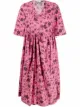 Image 1 of GANNI floral-print organic cotton wrap dress