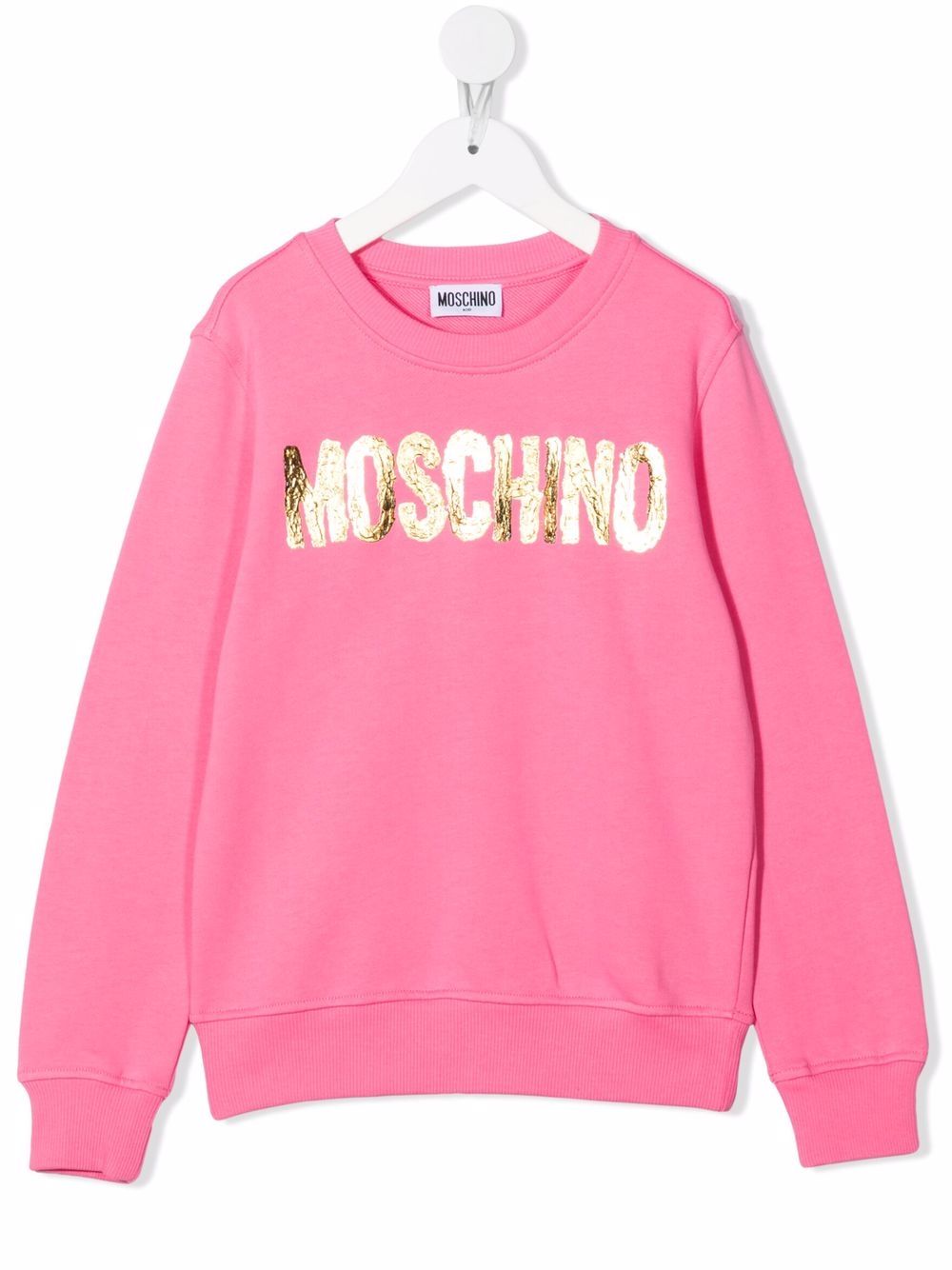 фото Moschino kids толстовка с круглым вырезом и логотипом