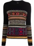 ETRO patterned intarsia-knit jumper - Black