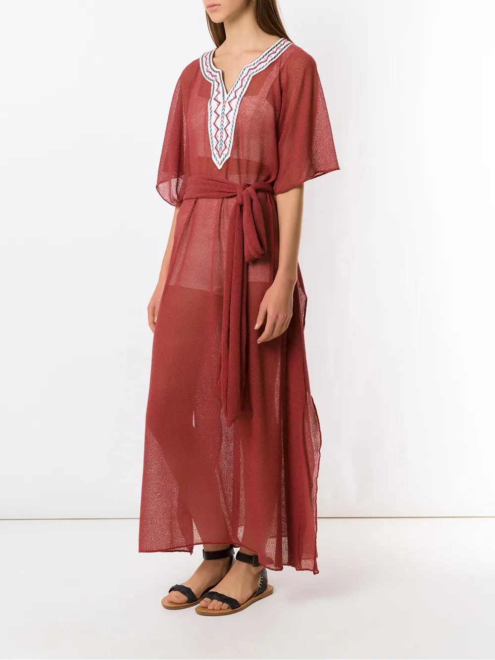  Olympiah Embroidered Beach Dress - Brown 
