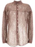 Olympiah sheer lace shirt - Brown