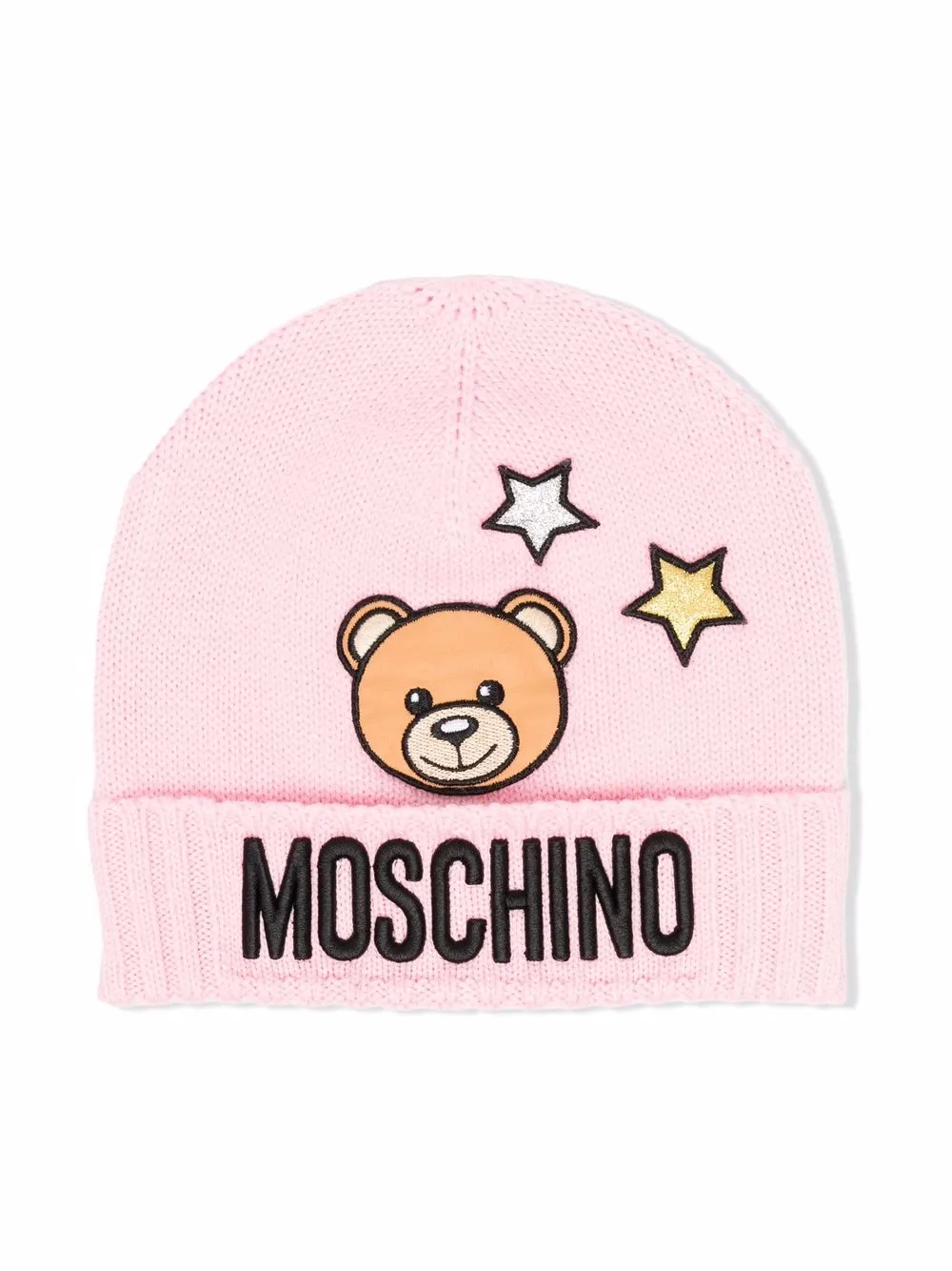 фото Moschino kids шапка бини с логотипом и вышивкой