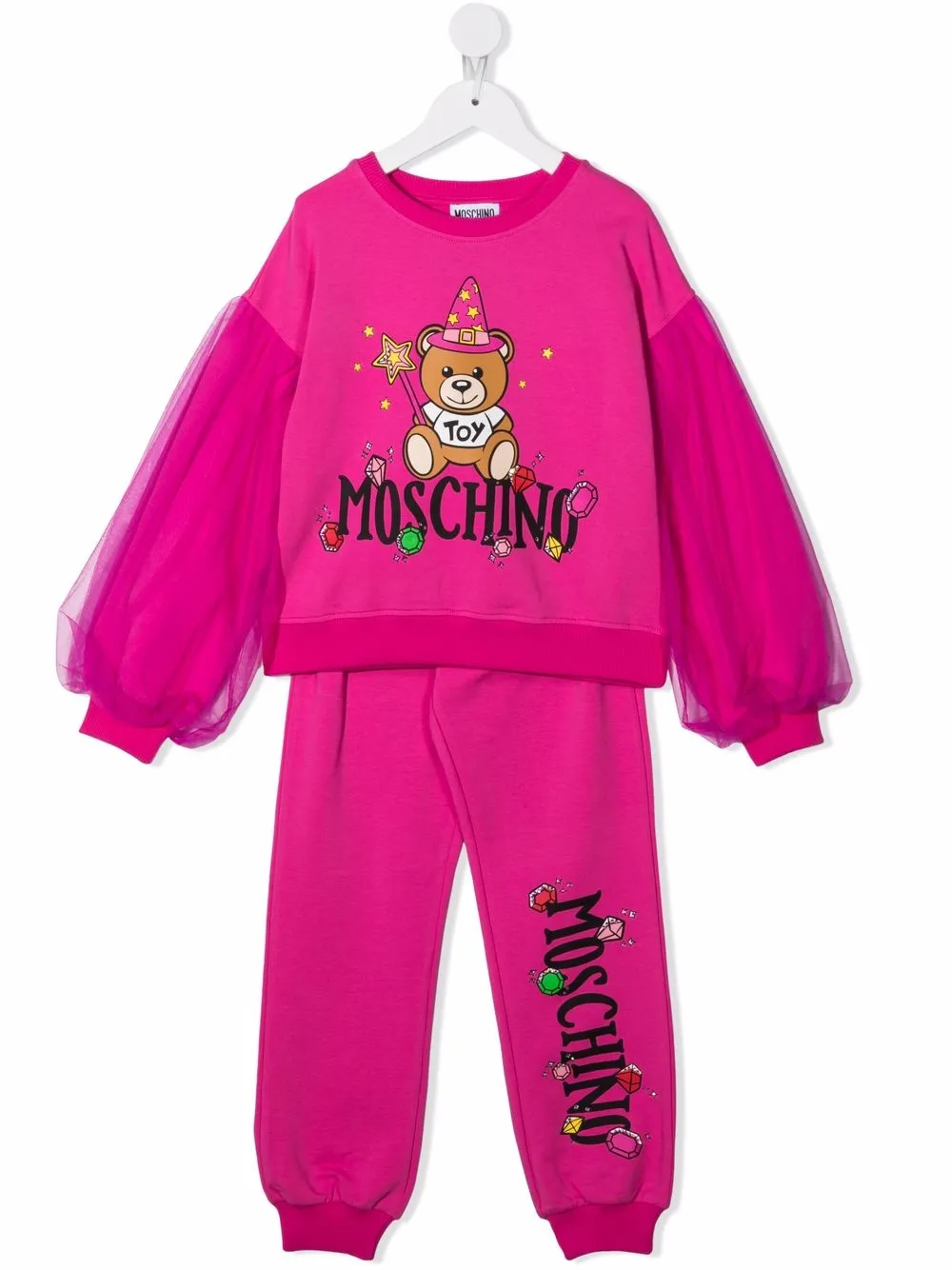 фото Moschino kids спортивный костюм teddy bear с контрастными рукавами