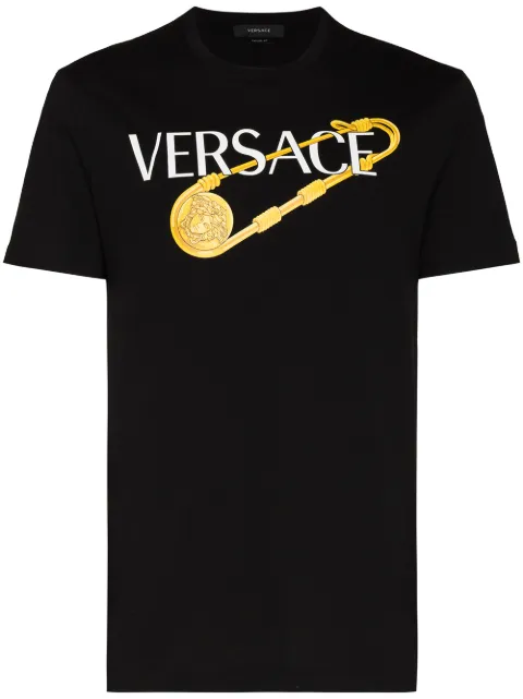 Versace VERS SAFETY PIN LOGO SS TEE BLK