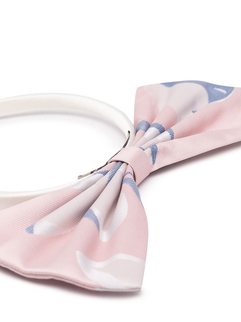 Shop Hucklebones London Abstract-print Bow-detail Headband In Pink