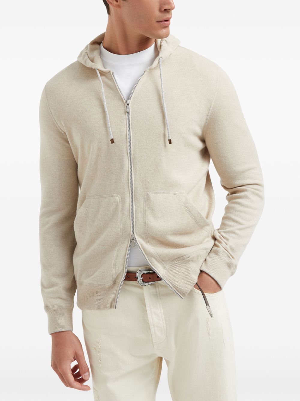 Brunello Cucinelli zip-up cashmere hoodie Men