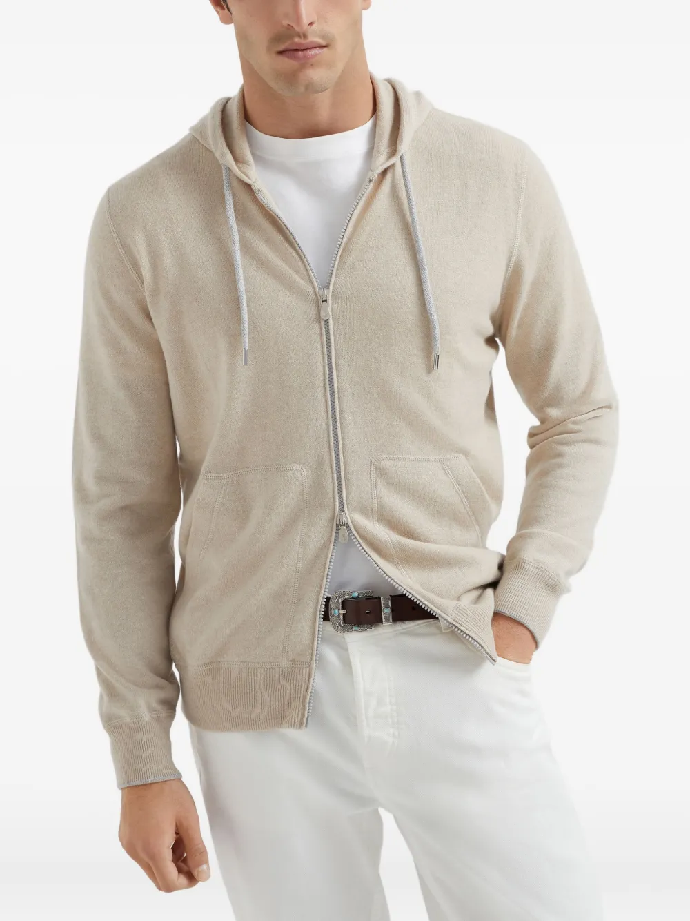 Brunello Cucinelli zip-up cashmere hoodie | Sweatshirts & Knitwear | Image 3