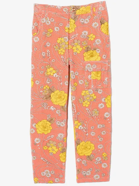 ERL KIDS Calça de veludo cotelê com estampa floral