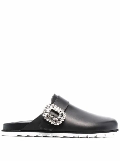 Roger Vivier Slidy Viv crystal-buckle mules