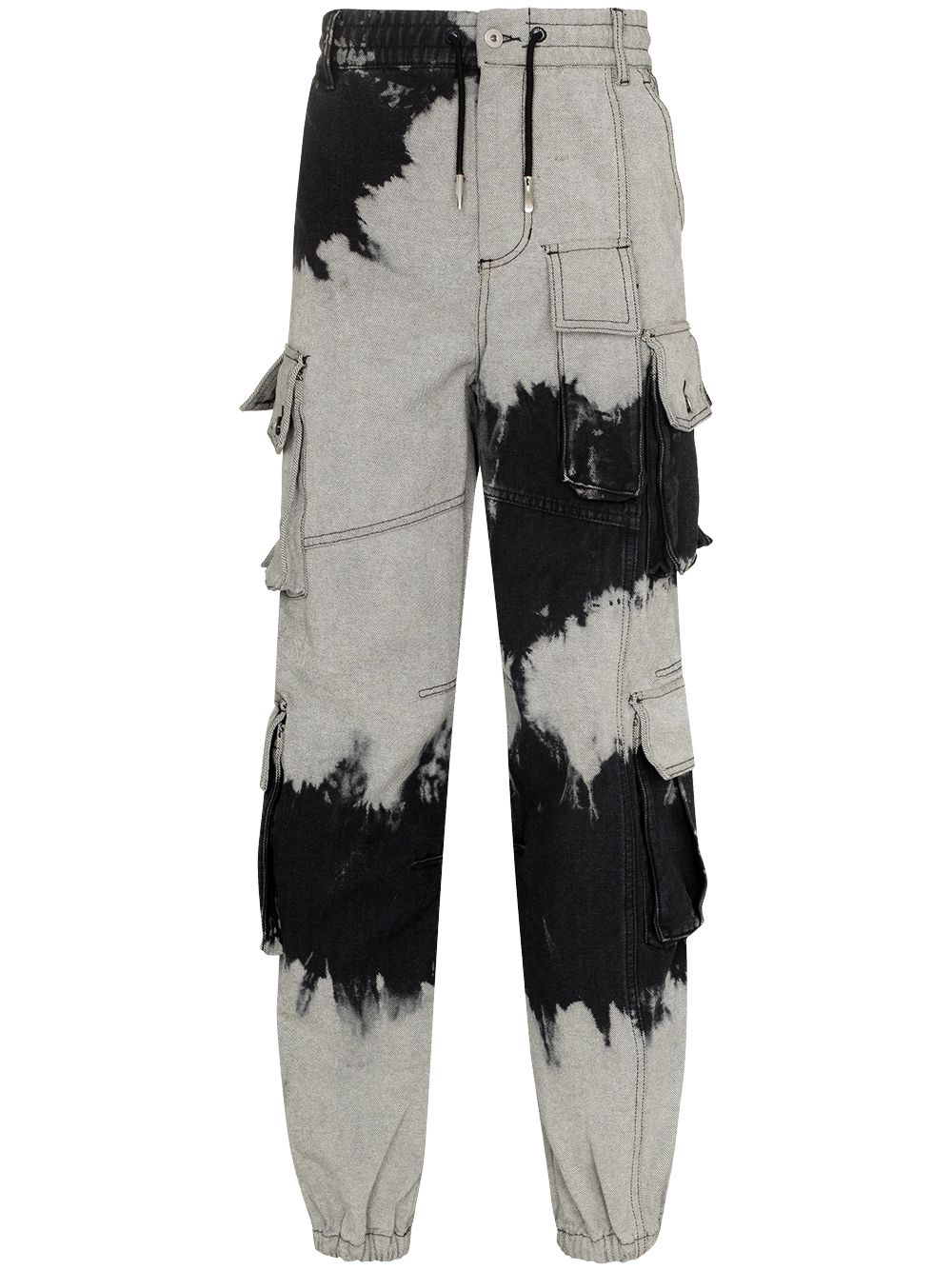 

Feng Chen Wang jeans cargo con estampado tie-dye - Gris