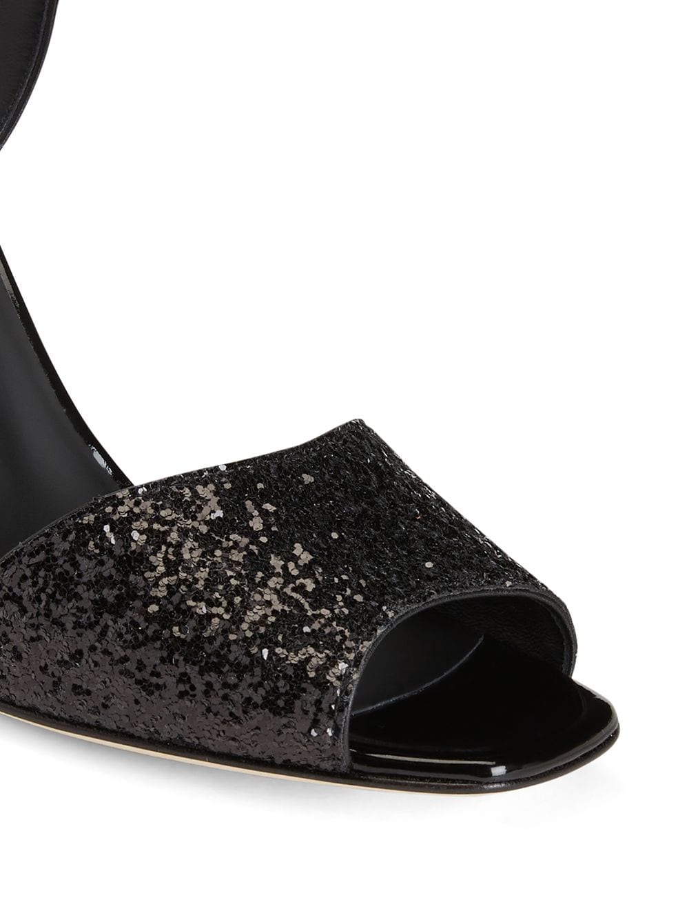 Shop Giuseppe Zanotti Emmanuelle 80mm Glitter Sandals In 黑色