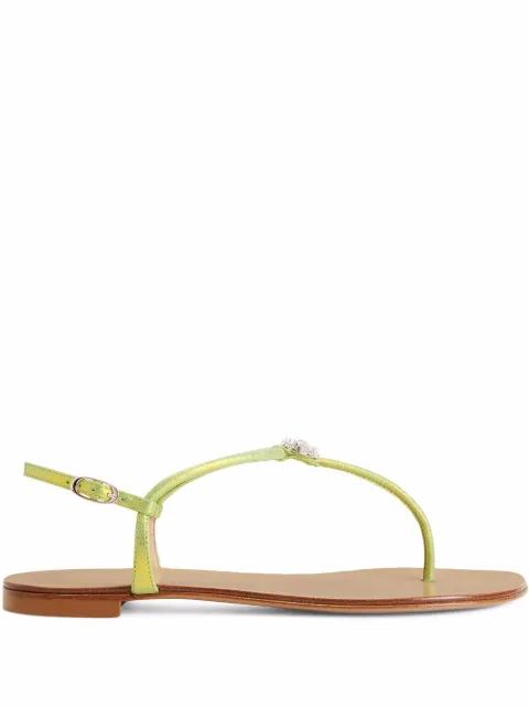 Giuseppe Zanotti Hollie Crystal 皮质人字拖