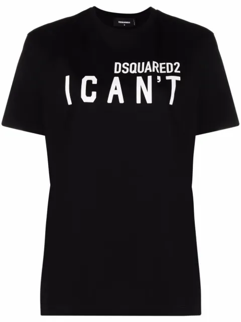 DSQUARED2 playera con eslogan estampado