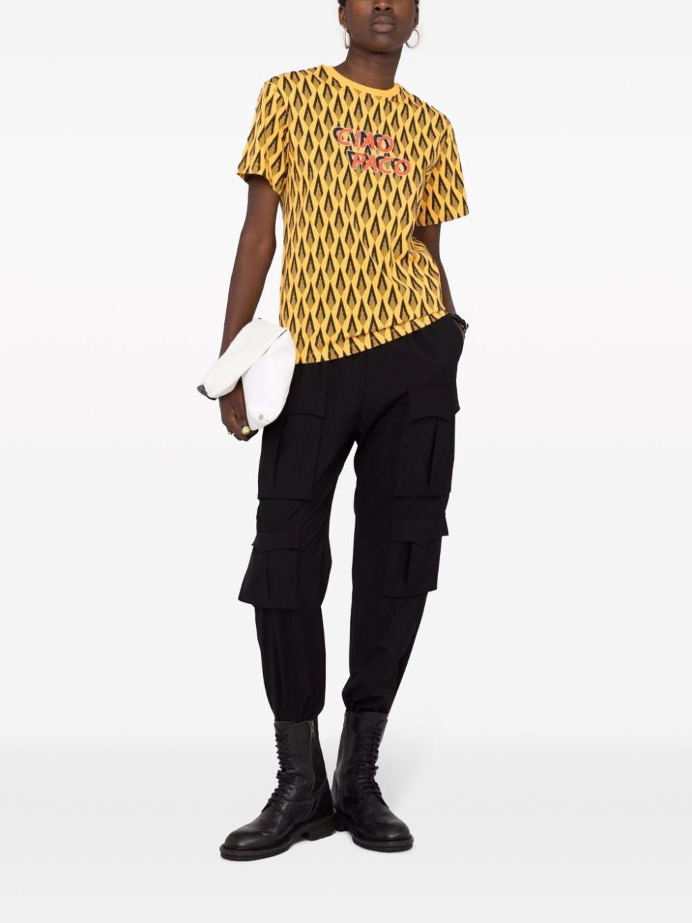 Rabanne Ciao Paco print T-shirt - Yellow