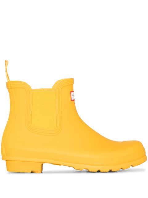 yellow hunter ankle boots