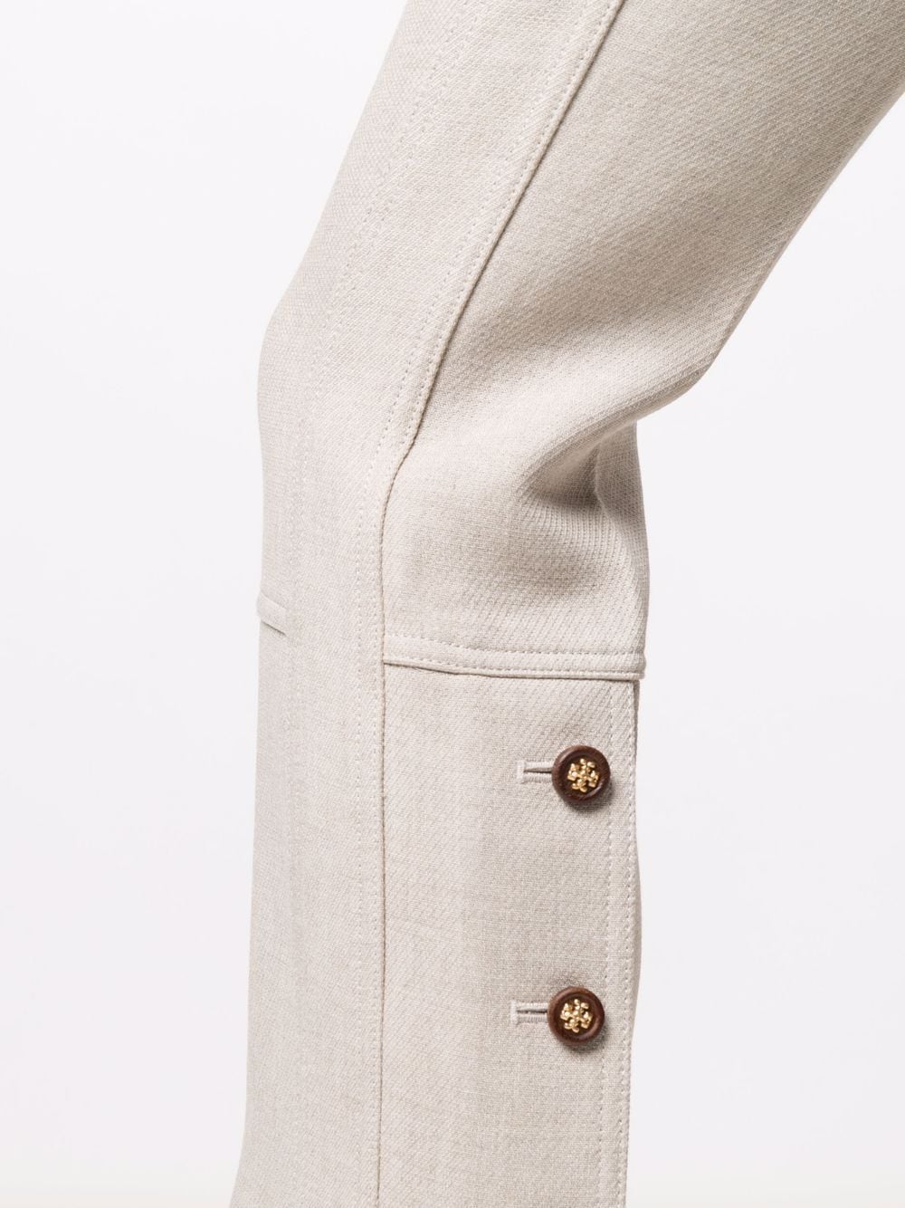 Shop Tory Burch Button-cuff Trousers In Nude