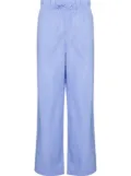 TEKLA striped drawstring pajama bottoms - Blue