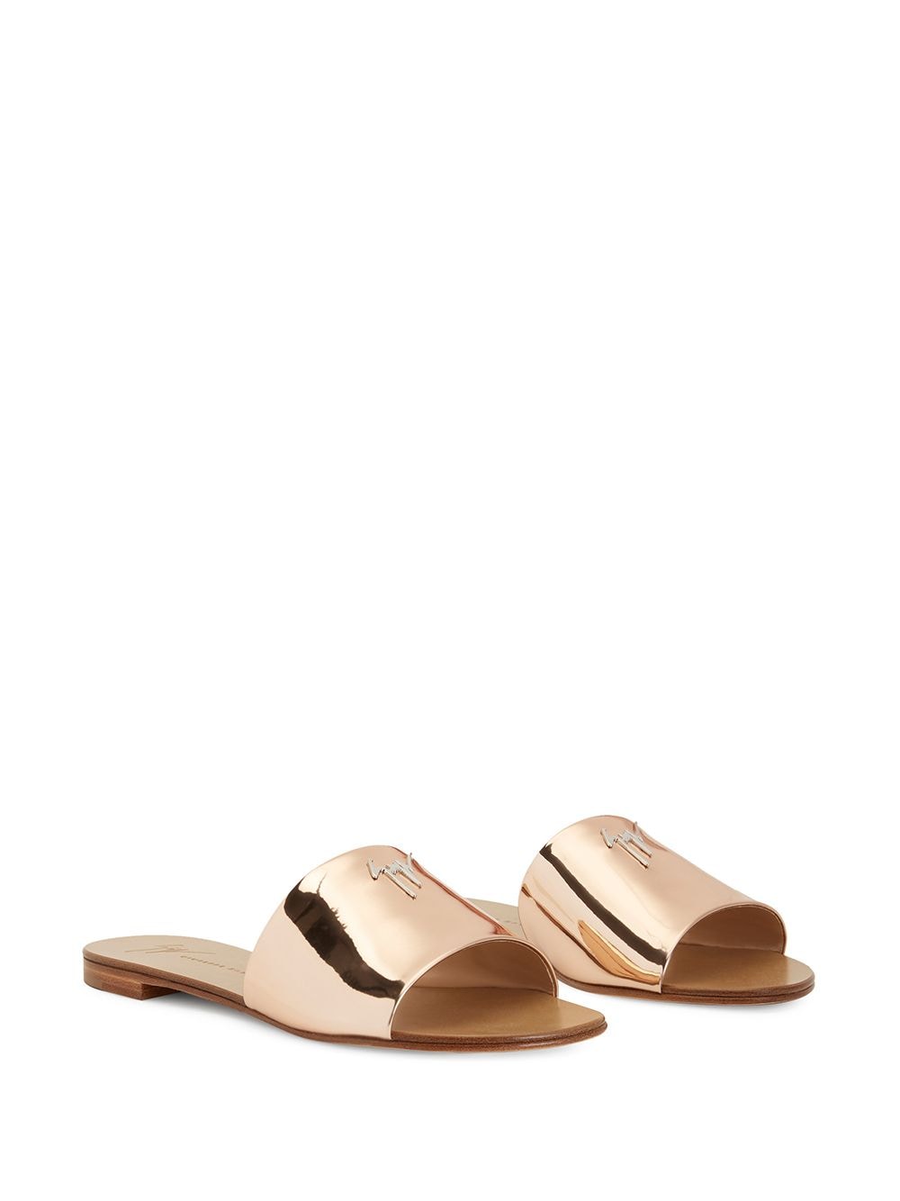 Shop Giuseppe Zanotti Shirley Metallic Sandals In 粉色